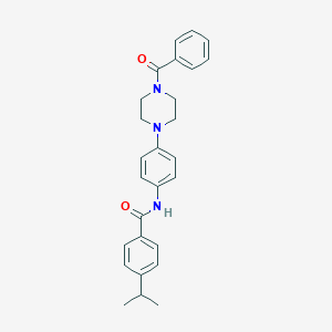 molecular formula C27H29N3O2 B250983 N-[4-(4-benzoyl-1-piperazinyl)phenyl]-4-isopropylbenzamide 