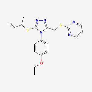 2-[[5-Butan-2-ylsulfanyl-4-(4-ethoxyphenyl)-1,2,4-triazol-3-yl]methylsulfanyl]pyrimidine