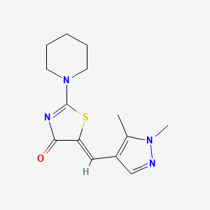 (Z)-5-((1,5-dimethyl-1H-pyrazol-4-yl)methylene)-2-(piperidin-1-yl)thiazol-4(5H)-one