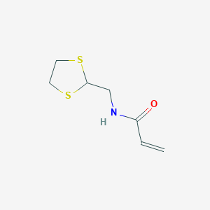 molecular formula C7H11NOS2 B2509840 N-(1,3-Dithiolan-2-ylmethyl)prop-2-enamide CAS No. 2110593-84-3