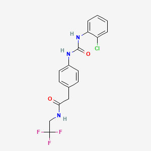 molecular formula C17H15ClF3N3O2 B2509845 2-(4-(3-(2-氯苯基)脲基)苯基)-N-(2,2,2-三氟乙基)乙酰胺 CAS No. 1234955-97-5