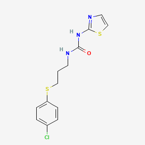 1-(3-((4-Chlorophenyl)thio)propyl)-3-(thiazol-2-yl)urea