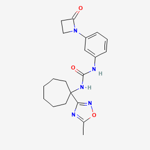 molecular formula C20H25N5O3 B2509851 1-[1-(5-Methyl-1,2,4-oxadiazol-3-yl)cycloheptyl]-3-[3-(2-oxoazetidin-1-yl)phenyl]urea CAS No. 1808736-50-6