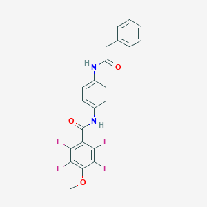 molecular formula C22H16F4N2O3 B250986 2,3,5,6-tetrafluoro-4-methoxy-N-{4-[(phenylacetyl)amino]phenyl}benzamide 