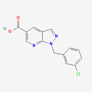 1-[(3-chlorophenyl)methyl]-1H-pyrazolo[3,4-b]pyridine-5-carboxylic acid
