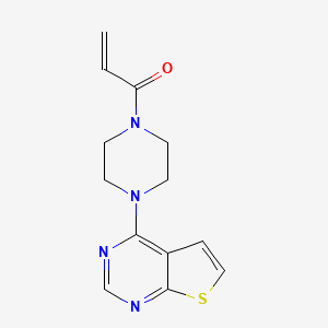 molecular formula C13H14N4OS B2509884 1-(4-Thieno[2,3-d]pyrimidin-4-ylpiperazin-1-yl)prop-2-en-1-one CAS No. 2196075-56-4
