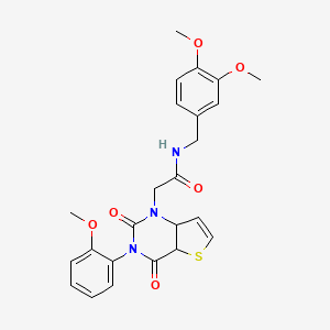 molecular formula C24H23N3O6S B2509887 N-[(3,4-dimethoxyphenyl)methyl]-2-[3-(2-methoxyphenyl)-2,4-dioxo-1H,2H,3H,4H-thieno[3,2-d]pyrimidin-1-yl]acetamide CAS No. 1261019-79-7