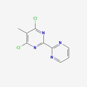 molecular formula C9H6Cl2N4 B2509897 4,6-二氯-5-甲基-2-嘧啶-2-基嘧啶 CAS No. 1342042-78-7