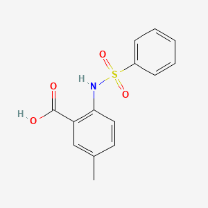 molecular formula C14H13NO4S B2509898 5-Methyl-2-[(phenylsulfonyl)amino]benzoic acid CAS No. 138964-56-4
