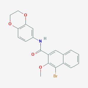 molecular formula C20H16BrNO4 B250990 4-bromo-N-(2,3-dihydro-1,4-benzodioxin-6-yl)-3-methoxynaphthalene-2-carboxamide 