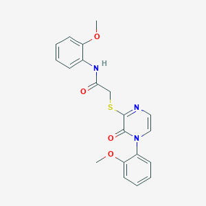 molecular formula C20H19N3O4S B2509900 N-(2-méthoxyphényl)-2-((4-(2-méthoxyphényl)-3-oxo-3,4-dihydropyrazine-2-yl)thio)acétamide CAS No. 899944-91-3