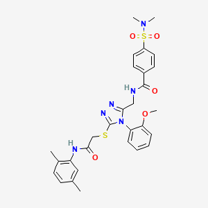 N-[[5-[2-(2,5-dimethylanilino)-2-oxoethyl]sulfanyl-4-(2-methoxyphenyl)-1,2,4-triazol-3-yl]methyl]-4-(dimethylsulfamoyl)benzamide