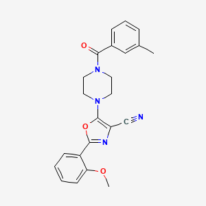 2-(2-Methoxyphenyl)-5-(4-(3-methylbenzoyl)piperazin-1-yl)oxazole-4-carbonitrile