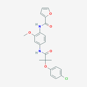N-(4-{[2-(4-chlorophenoxy)-2-methylpropanoyl]amino}-2-methoxyphenyl)-2-furamide