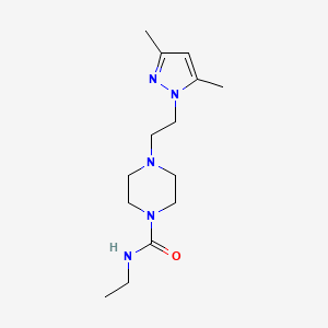 4-(2-(3,5-dimethyl-1H-pyrazol-1-yl)ethyl)-N-ethylpiperazine-1-carboxamide