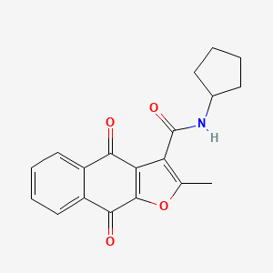 molecular formula C19H17NO4 B2509921 N-cyclopentyl-2-methyl-4,9-dioxo-4,9-dihydronaphtho[2,3-b]furan-3-carboxamide CAS No. 867135-80-6