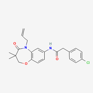 N-(5-allyl-3,3-dimethyl-4-oxo-2,3,4,5-tetrahydrobenzo[b][1,4]oxazepin-7-yl)-2-(4-chlorophenyl)acetamide