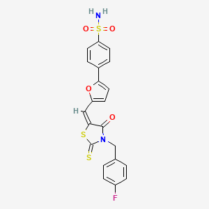 (E)-4-(5-((3-(4-fluorobenzyl)-4-oxo-2-thioxothiazolidin-5-ylidene)methyl)furan-2-yl)benzenesulfonamide