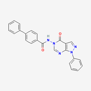 molecular formula C24H17N5O2 B2509928 N-(4-oxo-1-phenyl-1H-pyrazolo[3,4-d]pyrimidin-5(4H)-yl)-[1,1'-biphenyl]-4-carboxamide CAS No. 919857-57-1