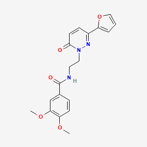 molecular formula C19H19N3O5 B2509931 N-(2-(3-(furan-2-yl)-6-oxopyridazin-1(6H)-yl)ethyl)-3,4-dimethoxybenzamide CAS No. 946283-33-6