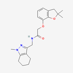 molecular formula C21H27N3O3 B2509932 2-((2,2-dimethyl-2,3-dihydrobenzofuran-7-yl)oxy)-N-((1-methyl-4,5,6,7-tetrahydro-1H-indazol-3-yl)methyl)acetamide CAS No. 1448030-93-0