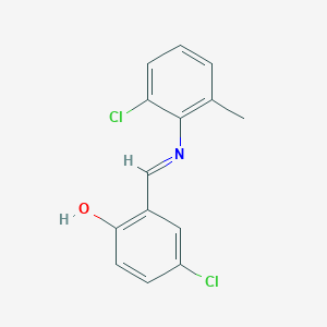 molecular formula C14H11Cl2NO B2509936 4-氯-2-{(E)-[(2-氯-6-甲基苯基)亚氨基]甲基}苯酚 CAS No. 1232827-45-0