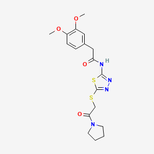 2-(3,4-dimethoxyphenyl)-N-(5-((2-oxo-2-(pyrrolidin-1-yl)ethyl)thio)-1,3,4-thiadiazol-2-yl)acetamide