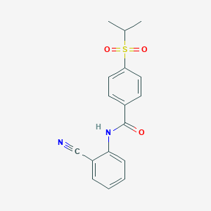 molecular formula C17H16N2O3S B2509946 N-(2-氰基苯基)-4-(异丙基磺酰基)苯甲酰胺 CAS No. 919847-63-5