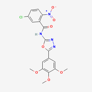molecular formula C18H15ClN4O7 B2509952 5-chloro-2-nitro-N-[5-(3,4,5-trimethoxyphenyl)-1,3,4-oxadiazol-2-yl]benzamide CAS No. 891120-34-6