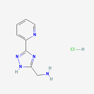 molecular formula C8H10ClN5 B2509953 [3-(Pyridin-2-YL)-1H-1,2,4-triazol-5-YL]methanamine hydrochloride CAS No. 1909317-03-8