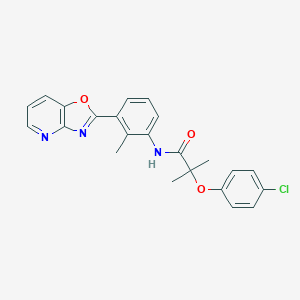 molecular formula C23H20ClN3O3 B250996 2-(4-chlorophenoxy)-2-methyl-N-(2-methyl-3-[1,3]oxazolo[4,5-b]pyridin-2-ylphenyl)propanamide 