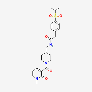 molecular formula C24H31N3O5S B2509962 2-(4-(isopropylsulfonyl)phenyl)-N-((1-(1-methyl-2-oxo-1,2-dihydropyridine-3-carbonyl)piperidin-4-yl)methyl)acetamide CAS No. 1235086-60-8