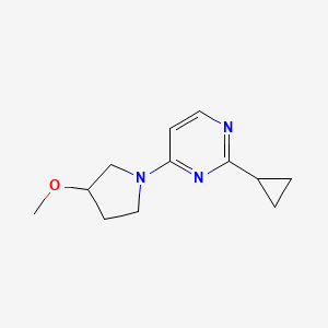 molecular formula C12H17N3O B2509968 2-Cyclopropyl-4-(3-methoxypyrrolidin-1-yl)pyrimidine CAS No. 2097930-00-0