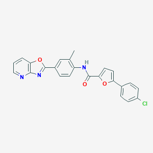 molecular formula C24H16ClN3O3 B250997 5-(4-chlorophenyl)-N-(2-methyl-4-[1,3]oxazolo[4,5-b]pyridin-2-ylphenyl)-2-furamide 