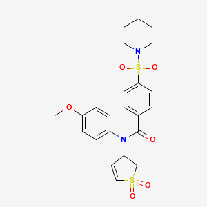 N-(1,1-dioxido-2,3-dihydrothiophen-3-yl)-N-(4-methoxyphenyl)-4-(piperidin-1-ylsulfonyl)benzamide