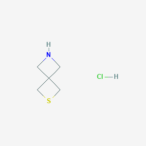molecular formula C5H10ClNS B2509986 2-Thia-6-azaspiro[3.3]heptane hydrochloride CAS No. 2155855-18-6