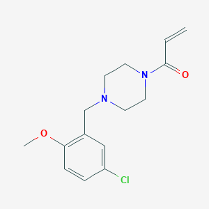 molecular formula C15H19ClN2O2 B2509987 1-[4-[(5-Chloro-2-methoxyphenyl)methyl]piperazin-1-yl]prop-2-en-1-one CAS No. 2208882-63-5