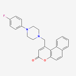 molecular formula C24H21FN2O2 B2509988 1-[[4-(4-氟苯基)哌嗪-1-基]甲基]苯并[f]色满-3-酮 CAS No. 862485-09-4