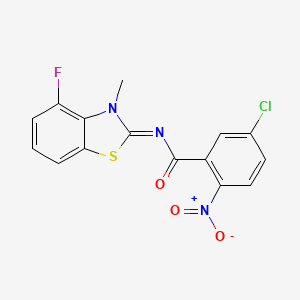molecular formula C15H9ClFN3O3S B2509991 5-氯-N-(4-氟-3-甲基-1,3-苯并噻唑-2-基亚甲基)-2-硝基苯甲酰胺 CAS No. 868375-33-1