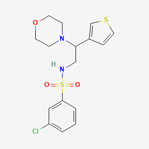 molecular formula C16H19ClN2O3S2 B2509993 3-chloro-N-(2-morpholino-2-(thiophen-3-yl)ethyl)benzenesulfonamide CAS No. 946304-60-5