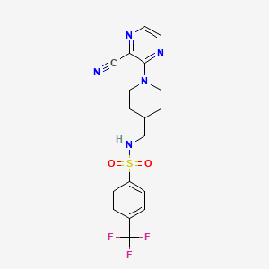 N-((1-(3-cyanopyrazin-2-yl)piperidin-4-yl)methyl)-4-(trifluoromethyl)benzenesulfonamide
