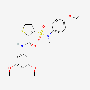 molecular formula C22H24N2O6S2 B2509999 N-(3,5-dimethoxyphenyl)-3-{[(4-ethoxyphenyl)(methyl)amino]sulfonyl}thiophene-2-carboxamide CAS No. 1251624-38-0