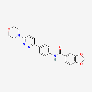 N-(4-(6-morpholinopyridazin-3-yl)phenyl)benzo[d][1,3]dioxole-5-carboxamide