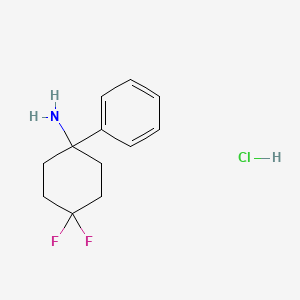 molecular formula C12H16ClF2N B2510018 4,4-Difluoro-1-phenylcyclohexanamine hydrochloride CAS No. 2197054-88-7