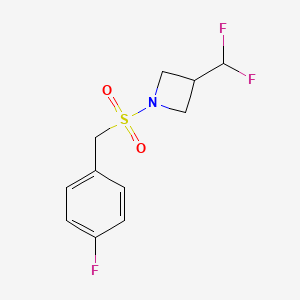 molecular formula C11H12F3NO2S B2510024 3-(Difluoromethyl)-1-((4-fluorobenzyl)sulfonyl)azetidine CAS No. 2309572-53-8