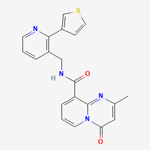 2-methyl-4-oxo-N-((2-(thiophen-3-yl)pyridin-3-yl)methyl)-4H-pyrido[1,2-a]pyrimidine-9-carboxamide
