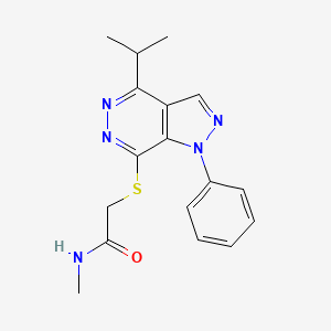 molecular formula C17H19N5OS B2510033 2-((4-isopropyl-1-phenyl-1H-pyrazolo[3,4-d]pyridazin-7-yl)thio)-N-methylacetamide CAS No. 1105201-74-8