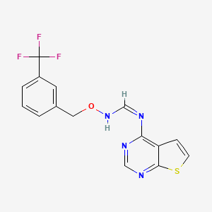 N'-thieno[2,3-d]pyrimidin-4-yl-N-[[3-(trifluoromethyl)phenyl]methoxy]methanimidamide