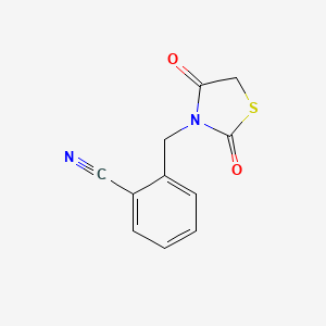molecular formula C11H8N2O2S B2510037 2-[(2,4-Dioxo-1,3-thiazolidin-3-yl)methyl]benzonitrile CAS No. 592540-22-2
