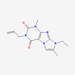 molecular formula C14H17N5O2 B2510038 3-allyl-8-ethyl-1,7-dimethyl-1H-imidazo[2,1-f]purine-2,4(3H,8H)-dione CAS No. 887462-19-3